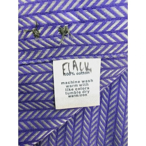 Paul Fredrick Slim Fit Size 16-34 Men's Purple Gray Pattern Spread Collar Cotton - Picture 6 of 9